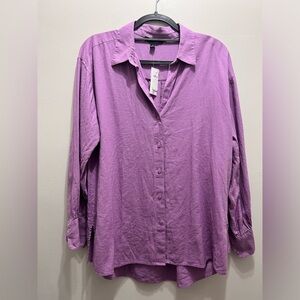 Banana Republic Linen Blend Oversized Button Down Shirt size Mediun